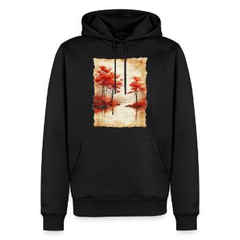 Classic Scenery Papyrus Scroll Onsen Japanese - Men’s Premium Organic Hoodie - black - Front - Nico (187cm)