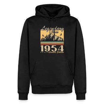 Legendary Since 1954 Vintage Birthday Gift - Men’s Premium Organic Hoodie - black - Front - Nico (187cm)