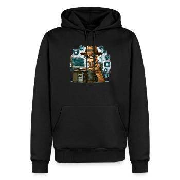 Analyste en piratage éthique Cybersécurité éthique - Sweat à capuche Premium bio Homme - noir - Devant - Nico (187cm)