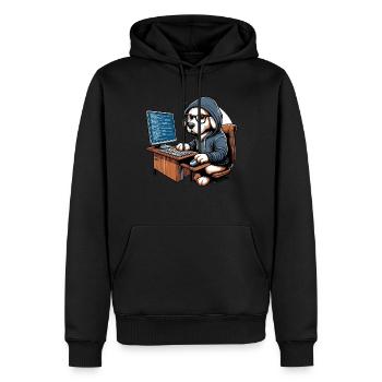 Analyste en piratage éthique Cybersécurité éthique - Sweat à capuche Premium bio Homme - noir - Devant - Nico (187cm)