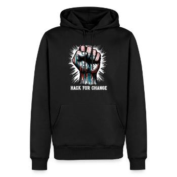 Analyste en piratage éthique Cybersécurité éthique - Sweat à capuche Premium bio Homme - noir - Devant - Nico (187cm)