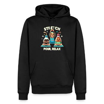 Sirop d’érable Canada Tradition et cônes - Sweat à capuche Premium bio Homme - noir - Devant - Nico (187cm)