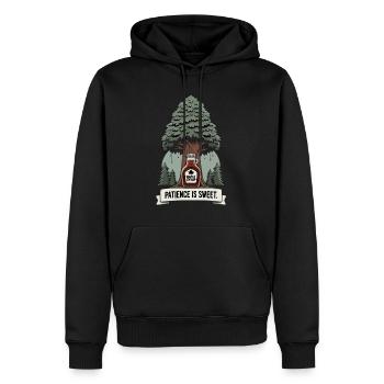 Sirop d’érable Canada Tradition et cônes - Sweat à capuche Premium bio Homme - noir - Devant - Nico (187cm)