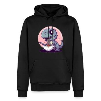 Goth Pastel Mignon Effrayant Kawaii T-Rex Manger Ramen - Sweat à capuche Premium bio Homme - noir - Devant - Nico (187cm)