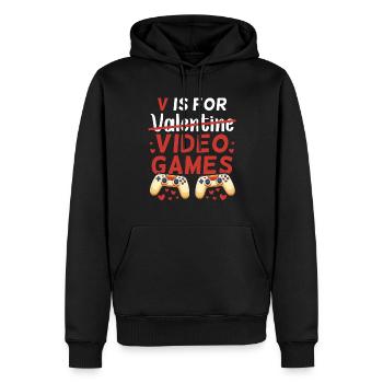 Video Games Valentine's Day Valentine Video Games - Men’s Premium Organic Hoodie - black - Front - Nico (187cm)