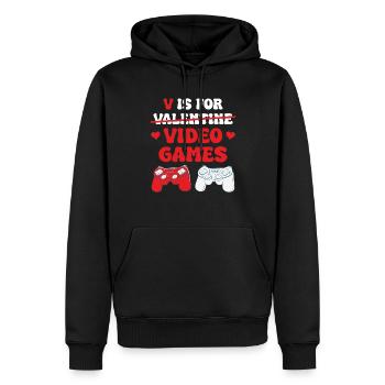 Valentine Video Games Herz Für Computer Spiele - Männer Premium Bio Hoodie - Schwarz - Vorne - Nico (187cm)