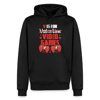 V Is For Valentine Video Games Zocker Beziehung - Männer Premium Bio Hoodie - Schwarz - Vorne - Nico (187cm)