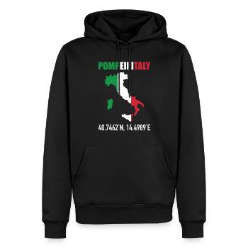 Pompeii Italy Italienische Karte Flagge Geographie - Männer Premium Bio Hoodie - Schwarz - Vorne - Nico (187cm)