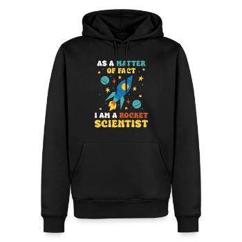 En fait, je suis un spécialiste des fusées - Sweat à capuche Premium bio Homme - noir - Devant - Nico (187cm)