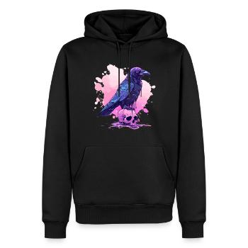 Goth Pastel Creepy Kawaii Skull And Crow Vaporwave - Männer Premium Bio Hoodie - Schwarz - Vorne - Nico (187cm)