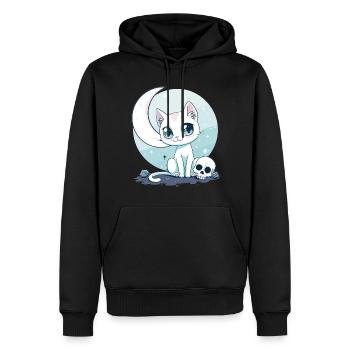 Goth Pastel Cute Creepy Kawaii Cat Kitten - Männer Premium Bio Hoodie - Schwarz - Vorne - Nico (187cm)
