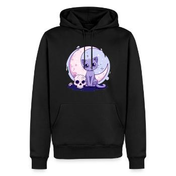 Goth Pastel Cute Creepy Kawaii Cat Kitten - Männer Premium Bio Hoodie - Schwarz - Vorne - Nico (187cm)