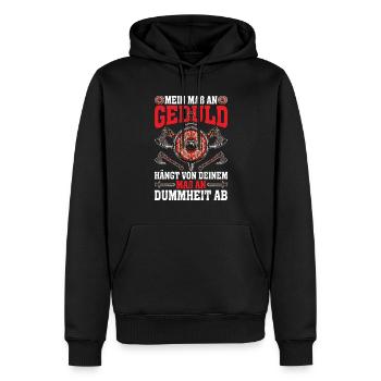 Maß an Geduld witzige Geschenkidee - Männer Premium Bio Hoodie - Schwarz - Vorne - Nico (187cm)