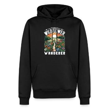Texas Fleurs sauvages Saison Champs Fleurs Texas - Sweat à capuche Premium bio Homme - noir - Devant - Nico (187cm)