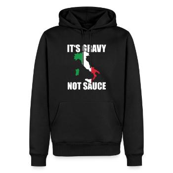 C’est de la sauce, pas de la sauce Cuisine italienne - Sweat à capuche Premium bio Homme - noir - Devant - Nico (187cm)