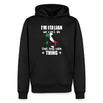 Italien Ne Pas Garder Calme Chose Nationalité - Sweat à capuche Premium bio Homme - noir - Devant - Nico (187cm)