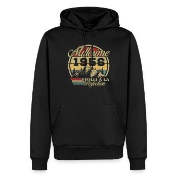 Jahrgang 1956, Jahrgang 1956 Geburtstagsgeschenk - Männer Premium Bio Hoodie - Schwarz - Vorne - Nico (187cm)