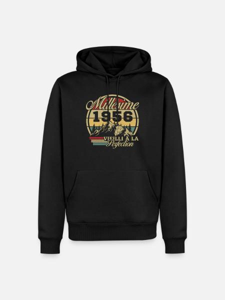 Vintage 1956, Vintage 1956 syntymäpäivälahja - Premium luomulaatuinen miesten huppari - musta