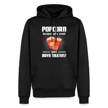Popcorn Quiet Movie Theaters Movie Night cadeau - Sweat à capuche Premium bio Homme - noir - Devant - Nico (187cm)