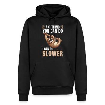 Paresseux paresseux : tout ce que tu peux faire, je peux le faire plus lentement - Sweat à capuche Premium bio Homme - noir - Devant - Nico (187cm)