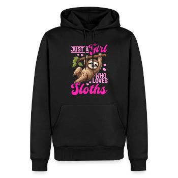 Drôle paresseux paresseux juste une fille qui aime les paresseux - Sweat à capuche Premium bio Homme - noir - Devant - Nico (187cm)