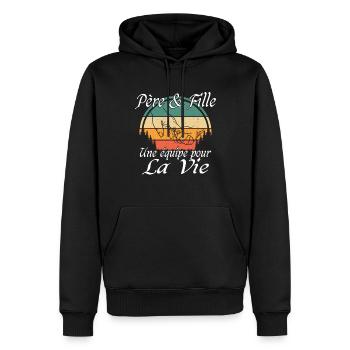 Papa Weihnachtsmann Geschenk Vater und Tochter - Männer Premium Bio Hoodie - Schwarz - Vorne - Nico (187cm)