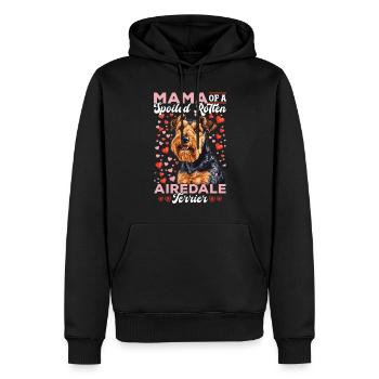 Maman chienne d’un terrier Airedale pourri gâté - Sweat à capuche Premium bio Homme - noir - Devant - Nico (187cm)