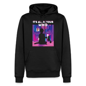 80's Retro Vaporwave Girl Aesthetic - Men’s Premium Organic Hoodie - black - Front - Nico (187cm)