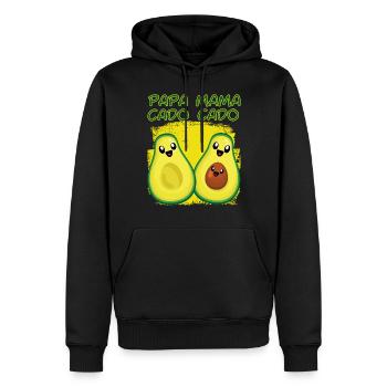 Avocado Lustig Mamacado Papacado - Männer Premium Bio Hoodie - Schwarz - Vorne - Nico (187cm)