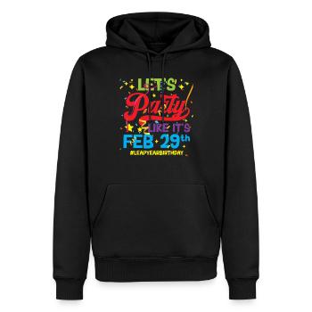 Faisons la fête comme si c’était le 29 février - Sweat à capuche Premium bio Homme - noir - Devant - Nico (187cm)