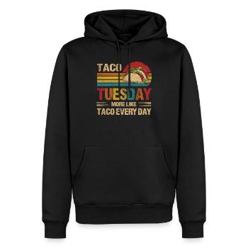 Taco Mardi Taco tous les jours Burrito Vintage - Sweat à capuche Premium bio Homme - noir - Devant - Nico (187cm)
