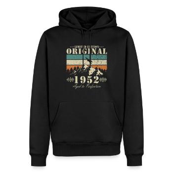 1952 geboren Jahrgang 1952 Geschenk Geburtstag - Männer Premium Bio Hoodie - Schwarz - Vorne - Nico (187cm)