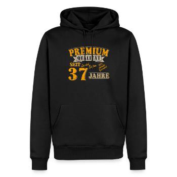 37. Geburtstag Premium 37 Jahre Vintage 1987 - Männer Premium Bio Hoodie - Schwarz - Vorne - Nico (187cm)