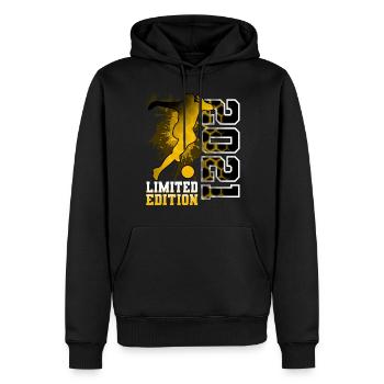 2021 Année de naissance Anniversaire Football - Sweat à capuche Premium bio Homme - noir - Devant - Nico (187cm)