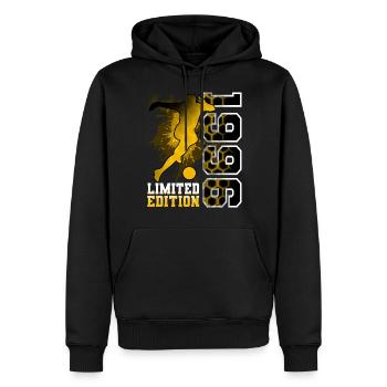 1996 Année de naissance Anniversaire Football - Sweat à capuche Premium bio Homme - noir - Devant - Nico (187cm)