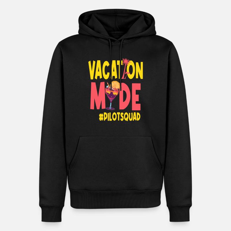 Pilote Vacances Vacy Mode Pilotsquad - Sweat à capuche Premium bio Homme - noir