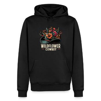 Texas Fleurs sauvages Saison Champs Fleurs Texas - Sweat à capuche Premium bio Homme - noir - Devant - Nico (187cm)