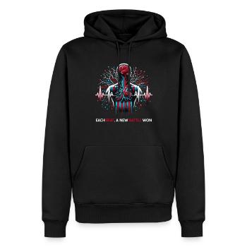 Schlaganfall-überlebende Schlaganfall-bewusstsein - Männer Premium Bio Hoodie - Schwarz - Vorne - Nico (187cm)