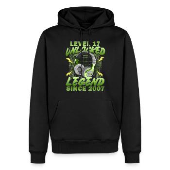 Level 17 Completely Legendary since 2007 - Men’s Premium Organic Hoodie - black - Front - Nico (187cm)