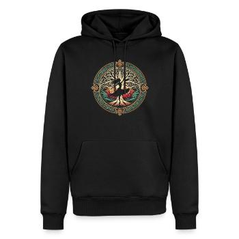 Danse irlandaise Irlande tenue musique irlandaise - Sweat à capuche Premium bio Homme - noir - Devant - Nico (187cm)