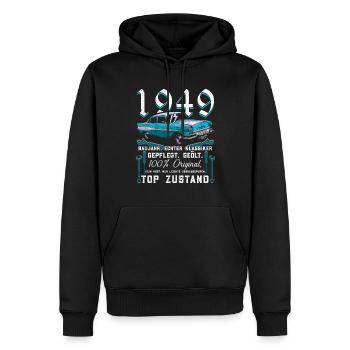 Oldtimer Baujahr 1949 Jahrgang Geburtstag Geschenk - Männer Premium Bio Hoodie - Schwarz - Vorne - Nico (187cm)