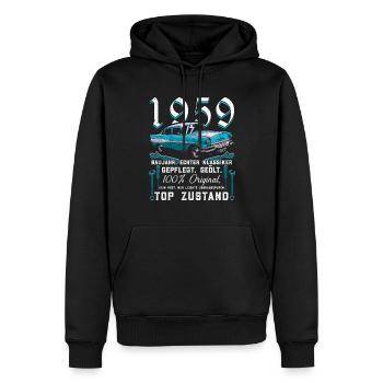 Oldtimer Baujahr 1959 Jahrgang Geburtstag Geschenk - Männer Premium Bio Hoodie - Schwarz - Vorne - Nico (187cm)
