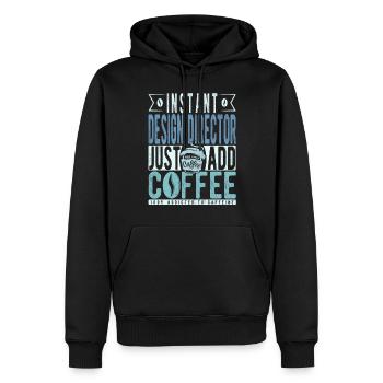 Directeur de la conception instantanée Il suffit d’ajouter du café - Sweat à capuche Premium bio Homme - noir - Devant - Nico (187cm)