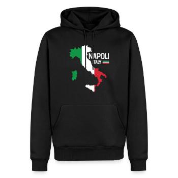 Naples Italie Naples Carte Régions Italie - Sweat à capuche Premium bio Homme - noir - Devant - Nico (187cm)