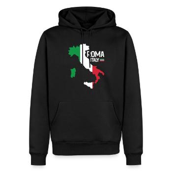 Roma Italie Rome Carte Régions Italie - Sweat à capuche Premium bio Homme - noir - Devant - Nico (187cm)
