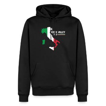 Vallée d’Aoste Italie Carte Régions Italie - Sweat à capuche Premium bio Homme - noir - Devant - Nico (187cm)