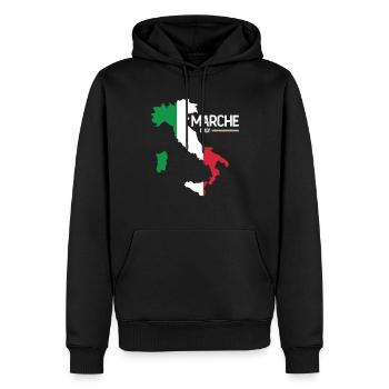 Marche Italy Marken Landkarte Regionen Italien - Männer Premium Bio Hoodie - Schwarz - Vorne - Nico (187cm)