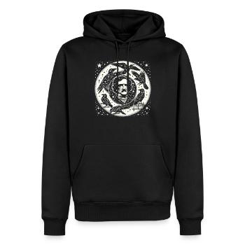 Edgar Allan Poe Fan, Klassische Literatur, - Männer Premium Bio Hoodie - Schwarz - Vorne - Nico (187cm)