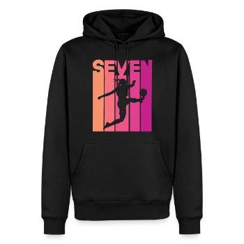 Fußballerin Fußball 7. Geburtstag - Männer Premium Bio Hoodie - Schwarz - Vorne - Nico (187cm)