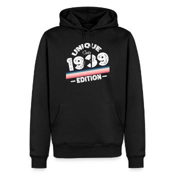 Unique depuis 1939 Edition Anniversaire Vintage 1939 - Sweat à capuche Premium bio Homme - noir - Devant - Nico (187cm)